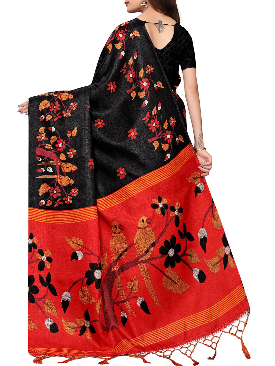 conversational printed saree with blouse - 16219237 - Zoom Image - 2