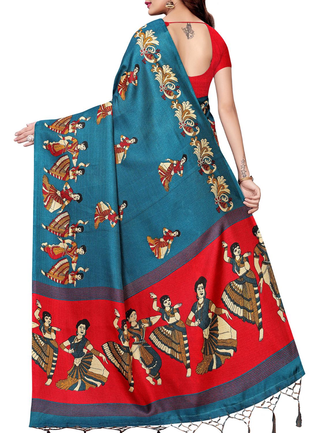 conversational printed saree with blouse - 16219244 - Zoom Image - 2