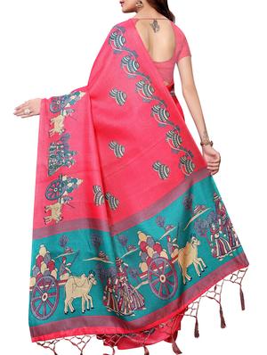 conversational printed saree with blouse - 16219253 - Standard Image - 2