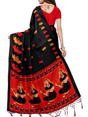 conversational printed saree with blouse - 16219255 - Standard Image - 2