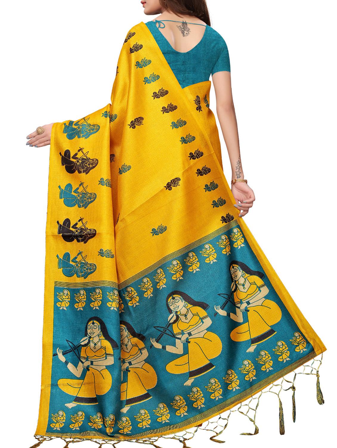 conversational printed saree with blouse - 16219260 - Zoom Image - 2