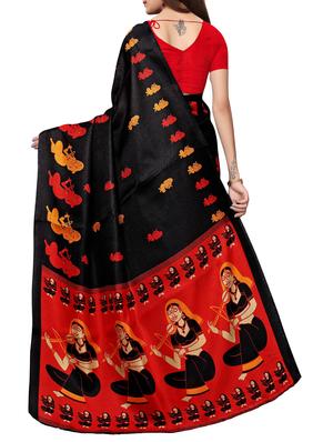 conversational printed saree with blouse - 16219290 - Standard Image - 2