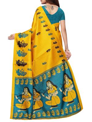 conversational printed saree with blouse - 16219293 - Standard Image - 2