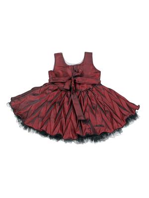 red colored satin frock - 16219516 - Standard Image - 2