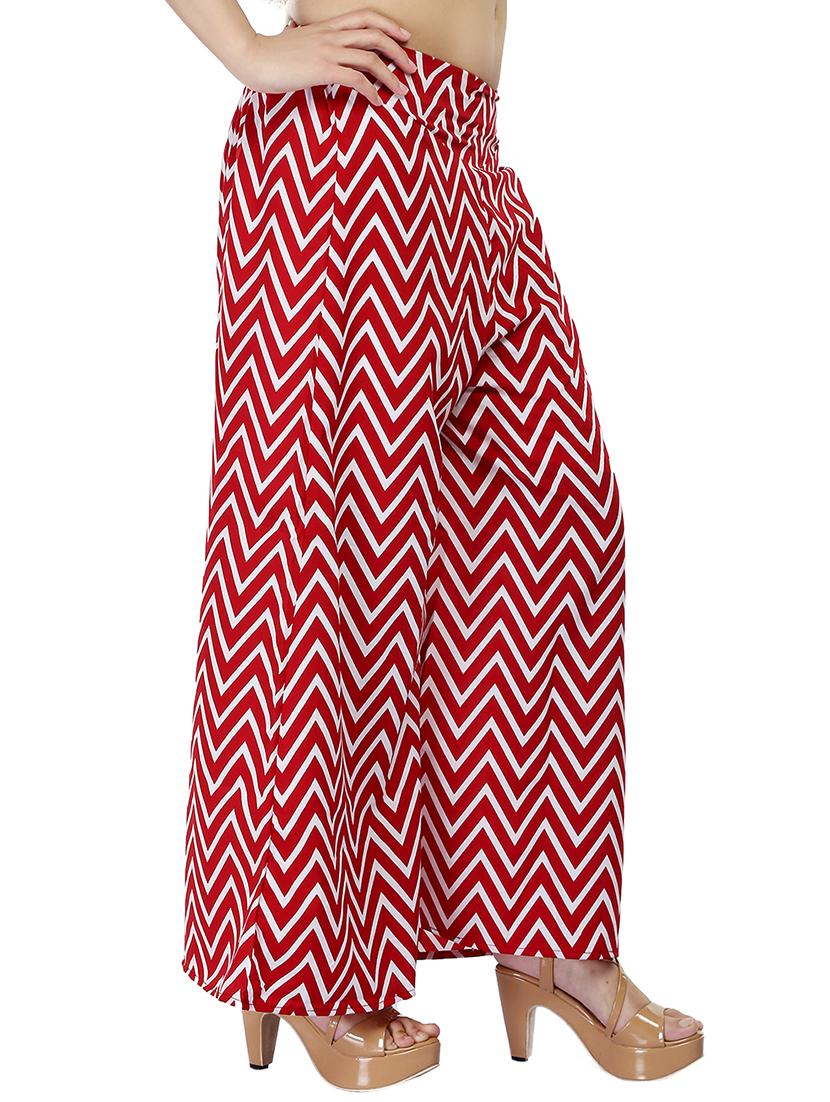 high rise chevron flared palazzo - 16219845 - Zoom Image - 2
