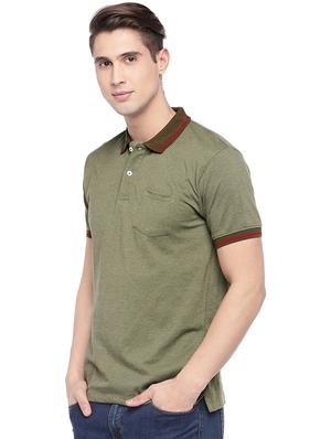 green solid polo t-shirt - 16220203 - Standard Image - 2
