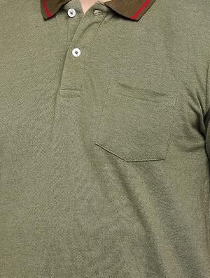 green solid polo t-shirt - 16220203 - Standard Image - 5