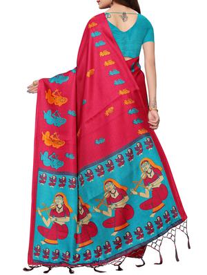 kalamkari printed saree with blouse - 16220495 - Standard Image - 2
