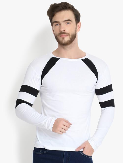 white color block raglan t-shirt - 16220656 - Standard Image - 1
