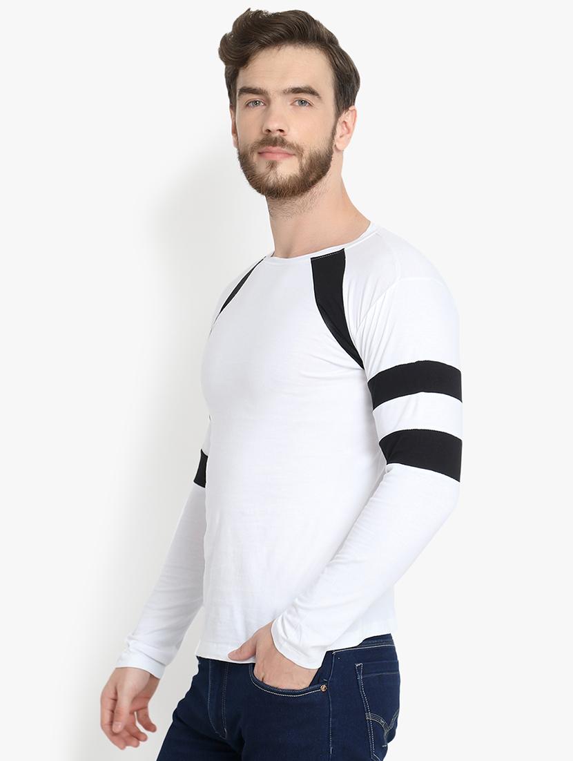 white color block raglan t-shirt - 16220656 - Zoom Image - 2