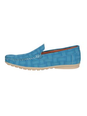 blue leatherette slip on loafers - 16220729 - Standard Image - 2