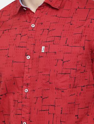 red printed casual shirt - 16220752 - Standard Image - 5
