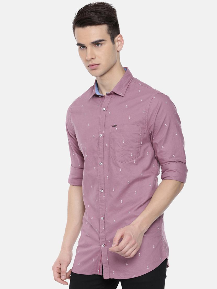 purple printed casual shirt - 16220780 - Zoom Image - 2