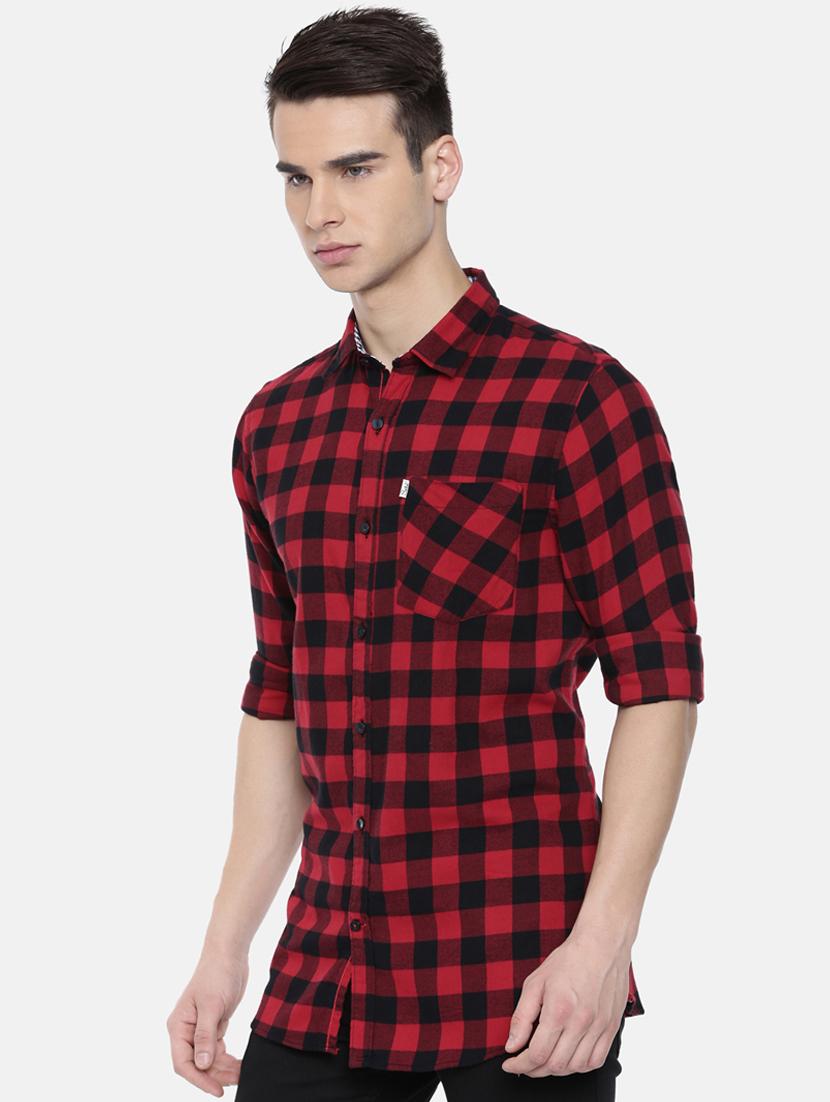 red checkered casual shirt - 16220786 - Zoom Image - 2