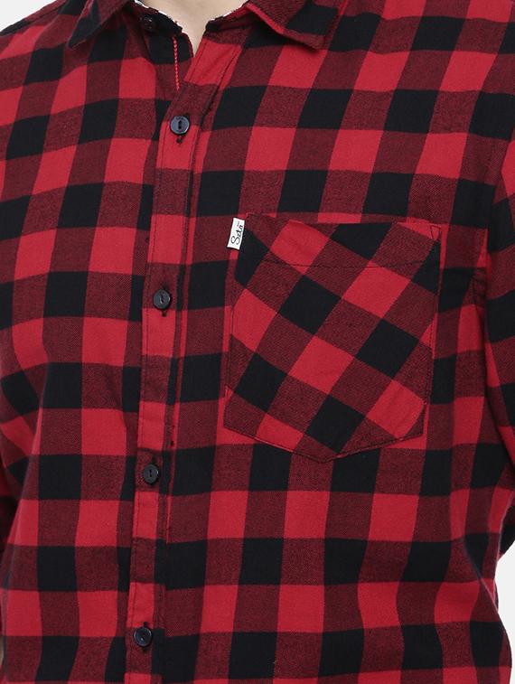 red checkered casual shirt - 16220786 - Zoom Image - 5