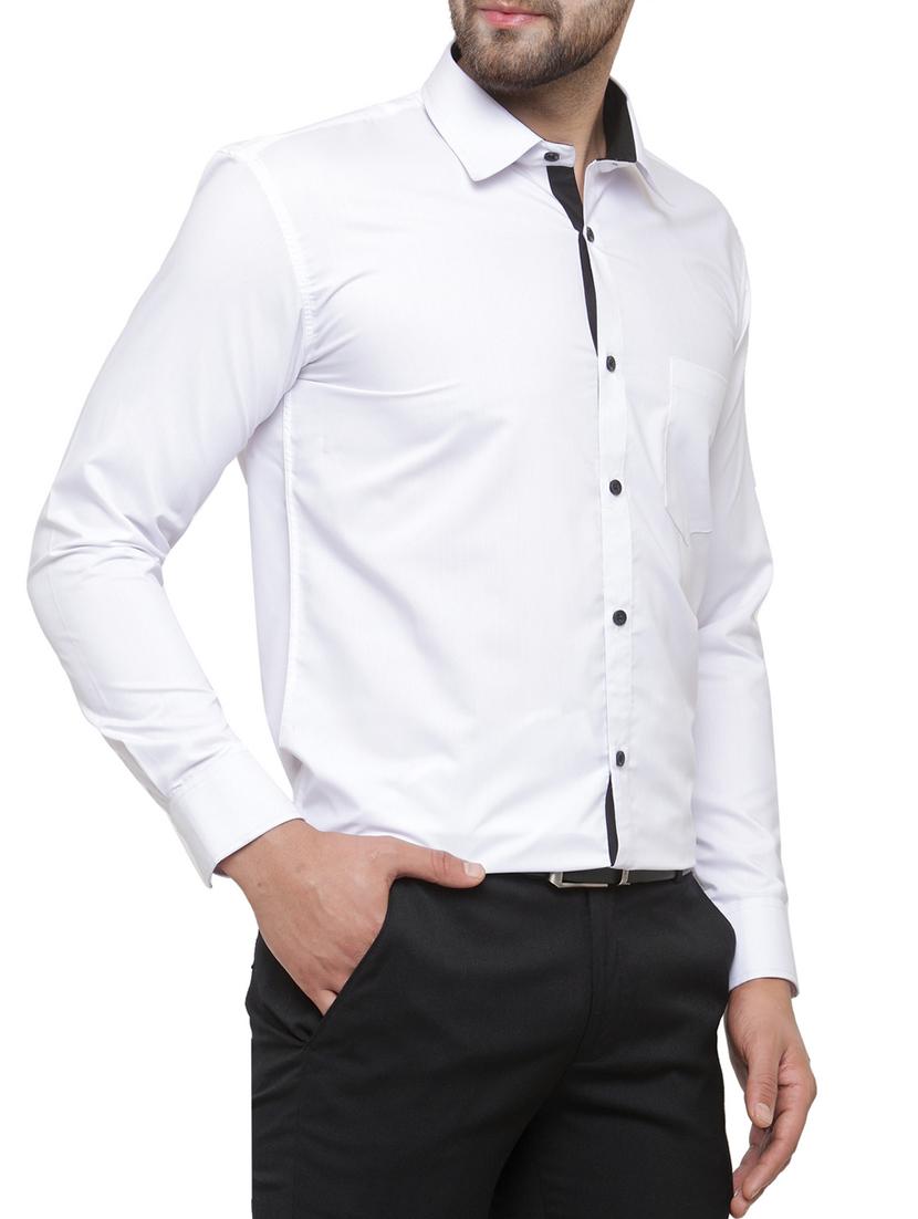 white solid formal shirt - 16221492 - Zoom Image - 2
