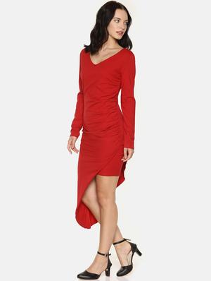 ruched layered asymmetric dress - 16221956 - Standard Image - 2