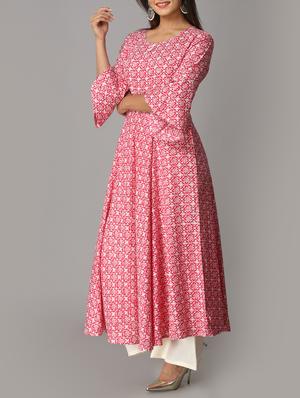 Bell sleeves flared kurta - 16222051 - Standard Image - 2