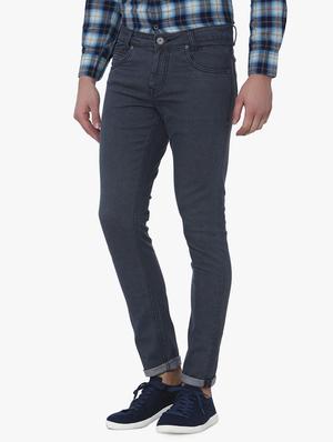 grey cotton blend plain jeans - 16222261 - Standard Image - 2
