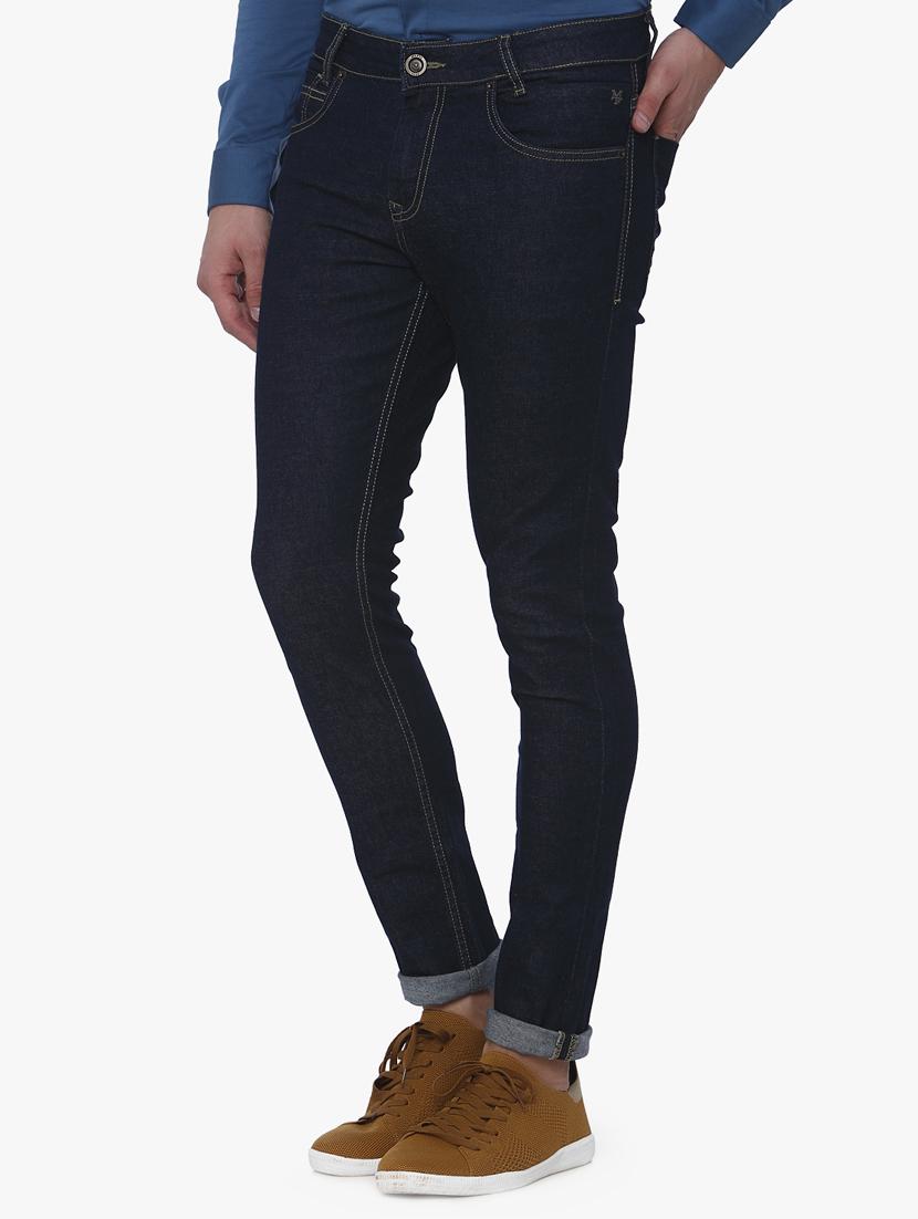 navy blue solid plain jeans - 16222290 - Zoom Image - 2