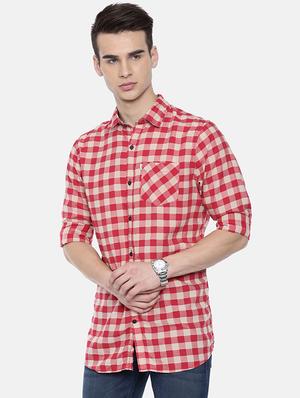 red checkered casual shirt - 16225837 - Standard Image - 2