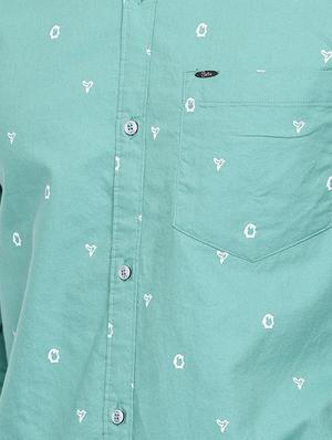 blue printed casual shirt - 16225844 - Standard Image - 5