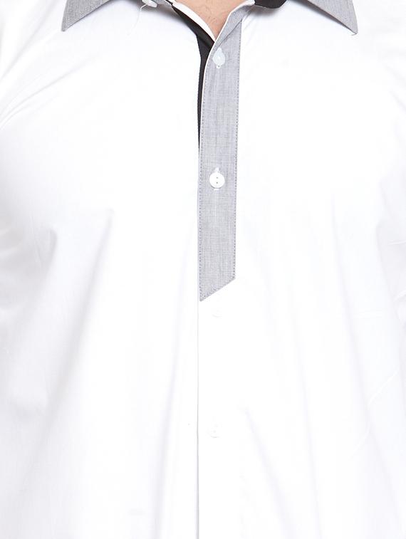 white solid casual shirt - 16225955 - Zoom Image - 5