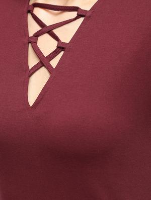 criss cross detail sheath dress - 16226129 - Standard Image - 5