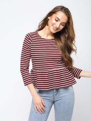 gathered striped top - 16226151 - Standard Image - 2