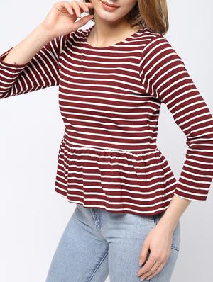 gathered striped top - 16226151 - Standard Image - 5