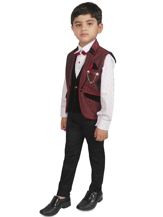 red polyester suit set jackets & coat - 16226183 - Zoom Image - 2