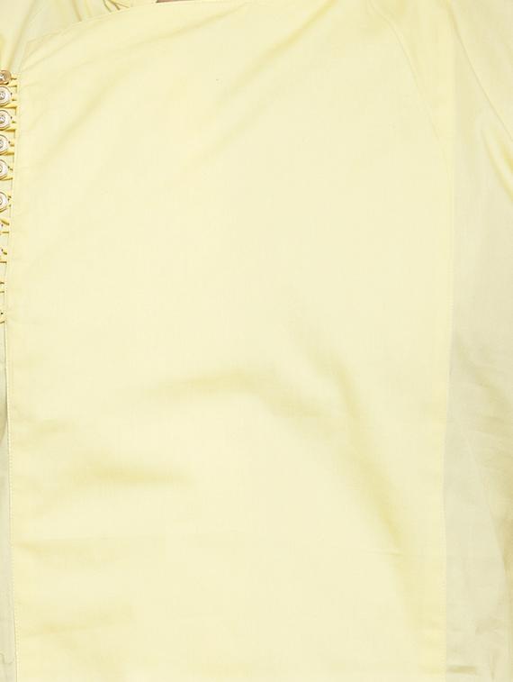 yellow solid long kurta - 16226442 - Zoom Image - 5