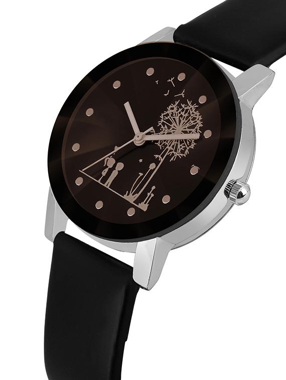 Shunya New Cupal Printed Analog Dial Crystal Glass Watch - For Women And Girl's - 16226444 - Zoom Image - 2