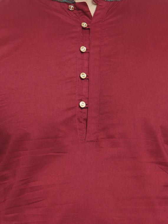 red solid long kurta - 16226449 - Zoom Image - 5