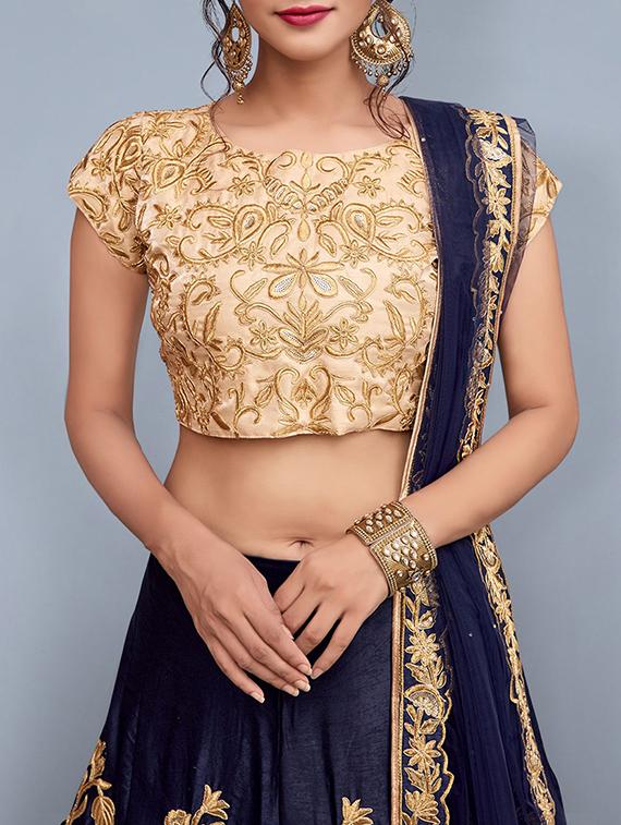 floral embroidered a-line lehenga - 16226885 - Zoom Image - 2