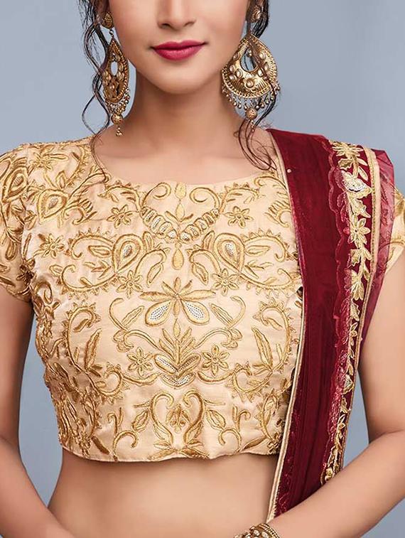 floral embroidered a-line lehenga - 16226886 - Zoom Image - 2