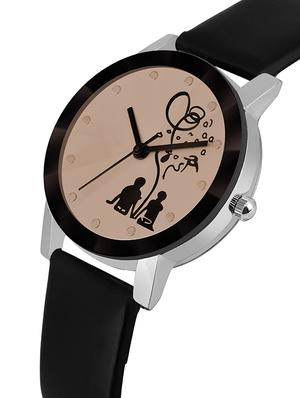 shunya acrrective black crystal glass analog dial crystal glass watch - for women and girl's - 16227156 - Standard Image - 2