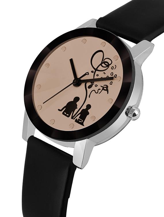 shunya acrrective black crystal glass analog dial crystal glass watch - for women and girl's - 16227156 - Zoom Image - 2