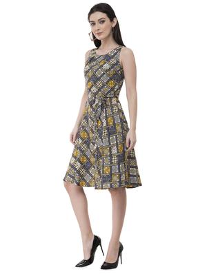 tie knot boho print flared dress - 16227187 - Standard Image - 2