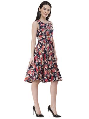 tie knot floral flared dress - 16227188 - Standard Image - 2