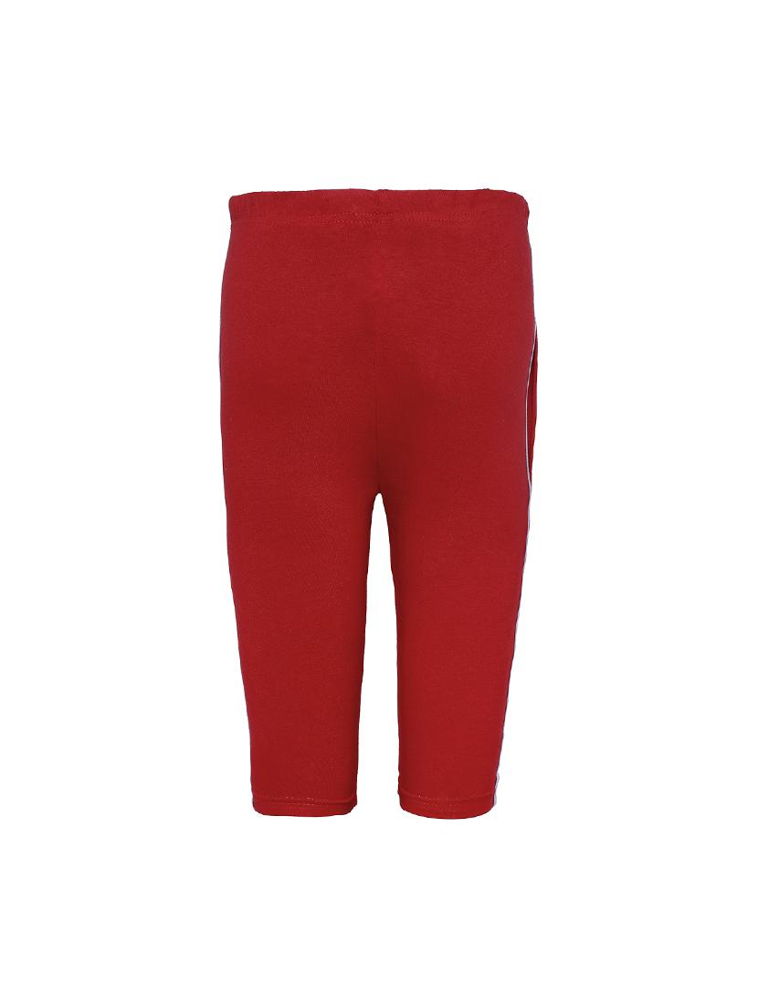 red and off white cotton three fourths shorts - 16227370 - Zoom Image - 5