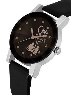 New Stylish Love Cupal Printed Analog Crystal Glass Watch - For Women - 16227378 - Standard Image - 2