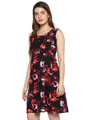 floral pleated a-line dress - 16227410 - Standard Image - 2
