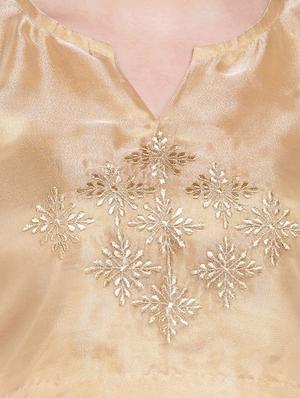 beige georgette embroidered blouse - 16228274 - Standard Image - 5