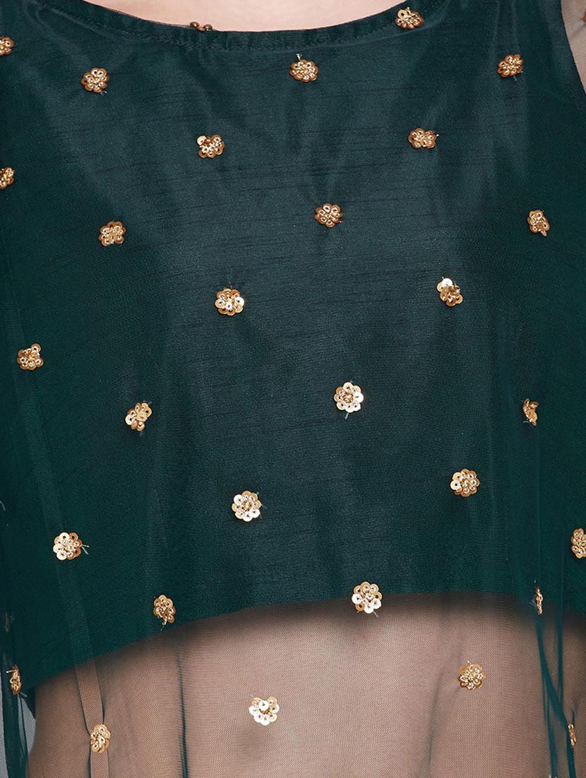 green net embroidered blouse - 16228278 - Zoom Image - 5