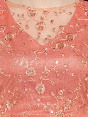 pink net embroidered blouse - 16228283 - Standard Image - 5