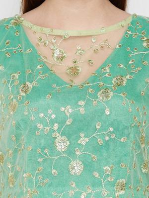 green net embroidered blouse - 16228284 - Standard Image - 5
