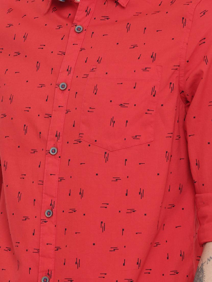 red printed casual shirt - 16229037 - Zoom Image - 5