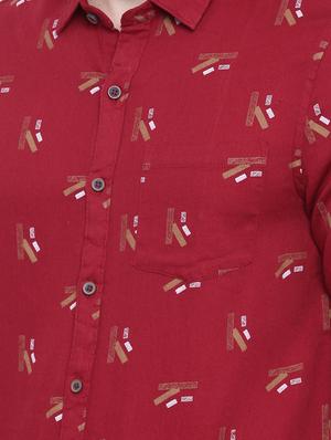 red cotton casual shirt - 16229039 - Standard Image - 5