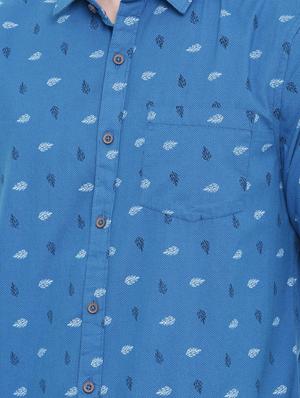 blue printed casual shirt - 16229049 - Standard Image - 5